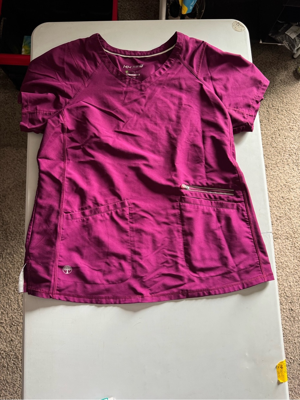 healing hands Maroon Scrub Set, V-Neck Scrub Top and Drawstring Pants